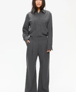 Dilay - Herringbone Drape - Mid Grey Melange