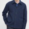 Boiled Wool Overshirt - Blue Melange