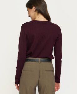 Alternative view of SRMarla O-NeckRoll Edge Knit - Vineyard Wine