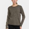 SRMarla O-Neck Roll Edge Knit - Canteen Melange