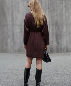 Alternative view of Sinda Drape Dress - Dark Brown