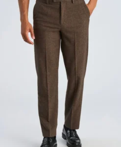 Alternative view of Flannel Wool Blend Formal Pant - Brown Mel