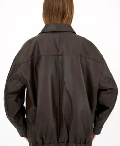 Daisy Oversized Leather Jacket - Espresso Brown - Bild 6