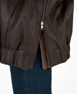 Daisy Oversized Leather Jacket - Espresso Brown - Bild 5