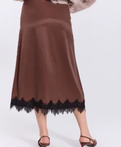 Alternative view of Jola Lace Midi Skirt - Dark Brown