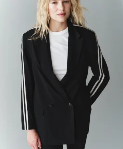 Logan Stripes Blazer - Black