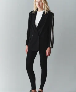 Alternative view of Logan Stripes Blazer - Black