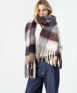 Maren Scarf - Grey/Brown Check