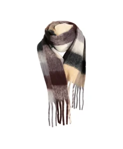 Alternative view of Maren Scarf - Grey/Brown Check
