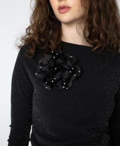 Lurex Blouse - Black/Silver - Bild 3
