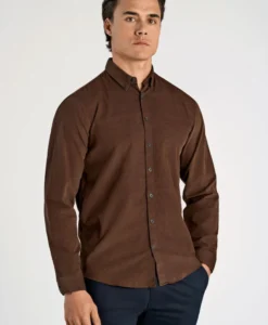 Fine Corduroy Shirt L/S - DK Brown