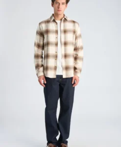 Alternative view of Heavy Checked Twill Shirt L/S - Ivory